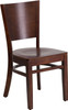 Lacey Series Solid Back Walnut Wood Restaurant Chair