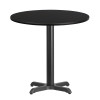 30'' Round Black Laminate Table Top with 22'' x 22'' Table Height Base