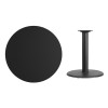 36'' Round Black Laminate Table Top with 24'' Round Table Height Base
