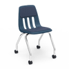 9000 Series 18" Classroom Chair with Casters, Padded Seat, Navy Bucket, Sedona Sailor Upholstery, Chrome Frame - Set of 2 Chairs