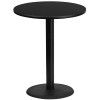 36'' Round Black Laminate Table Top with 24'' Round Bar Height Table Base 36'' Round Black Laminate Table Top with 24'' Round Bar Height Table Base