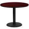 42'' Round Mahogany Laminate Table Top with 24'' Round Table Height Base