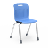 Analogy Series 18" Classroom Chair, Sky Blue Bucket, Chrome Frame - Set of 4 Chairs