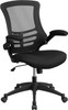 Mid-Back Black Mesh Swivel Ergonomic Task Office Chair with Flip-Up Arms