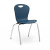 ZUMA Series 18" Classroom Chair with Civitas Frame, Navy Bucket, Chrome Frame - Set of 4 Chairs