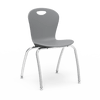 ZUMA Series 18" Classroom Chair with Civitas Frame, Graphite Bucket, Chrome Frame - Set of 4 Chairs