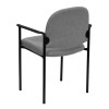 Comfort Gray Fabric Stackable Steel Side Reception Chair with Arms