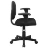 Mid-Back Black Fabric Swivel Task Office Chair with Adjustable Arms