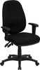 High Back Black Fabric Executive Swivel Ergonomic Office Chair with Adjustable Arms