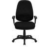 High Back Black Fabric Executive Swivel Ergonomic Office Chair with Adjustable Arms