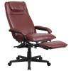 High Back Burgundy Leather Executive Reclining Ergonomic Swivel Office Chair with Arms
