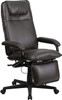 High Back Brown Leather Executive Reclining Ergonomic Swivel Office Chair with Arms