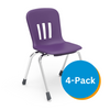 Metaphor Series 16" Classroom Chair, Purple Iris Bucket, Chrome Frame, 3rd - 4th Grade - Set of 4 Chairs