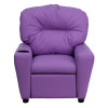 Contemporary Lavender Vinyl Kids Recliner with Cup Holder