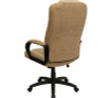 High Back Beige Fabric Executive Swivel Office Chair with Arms