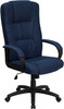 High Back Navy Blue Fabric Executive Swivel Office Chair with Arms