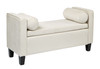 Cordoba Storage Bench with Pillows in Oyster Velvet Fabric BP-CBOT48-X12