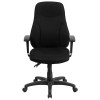 High Back Black Fabric Multifunction Swivel Ergonomic Task Office Chair with Adjustable Arms