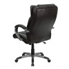 High Back Espresso Brown Leather Executive Swivel Office Chair with Titanium Nylon Base and Loop Arms