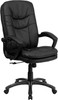 High Back Ergonomic Massaging Black Leather Executive Swivel Office Chair with Remote Pocket and Arms