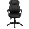 High Back Black Leather Multifunction Executive Swivel Ergonomic Office Chair with Lumbar Support Knob with Arms