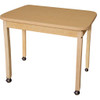 Mobile 24" x 48" Rectangle High Pressure Laminate Table with Hardwood Legs