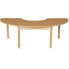 24" x 76" Half Circle High Pressure Laminate Table with Hardwood Legs