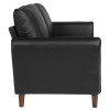 Milton Park Upholstered Plush Pillow Back Loveseat in Black Leather