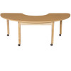 Mobile 24" x 76" Half Circle High Pressure Laminate Table with Hardwood Legs