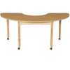 Mobile 24" x 76" Half Circle High Pressure Laminate Table with Hardwood Legs