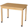 Mobile 30" x 44" Rectangle High Pressure Laminate Table with Hardwood Legs