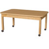 Mobile 30" x 48" Rectangle High Pressure Laminate Table with Hardwood Legs