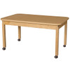 Mobile 30" x 48" Rectangle High Pressure Laminate Table with Hardwood Legs