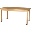 Mobile 30" x 60" Rectangle High Pressure Laminate Table with Hardwood Legs