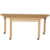 Mobile Trapezoidal High Pressure Laminate Table with Hardwood Legs