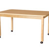Mobile 36' x 60" Rectangle High Pressure Laminate Table with Hardwood Legs