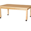 Mobile 36' x 60" Rectangle High Pressure Laminate Table with Hardwood Legs