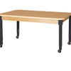 Mobile 36' x 60" Rectangle High Pressure Laminate Table with Adjustable Legs