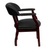 Black Leather Conference Chair with Accent Nail Trim