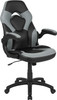 High Back Racing Style Ergonomic Gaming Chair with Flip-Up Arms, Gray/Black LeatherSoft