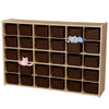 Contender Baltic Birch 30-Cubby Single Storage Unit w/ Brown Tubs