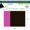 Viztex® Glacier Violet & Black Plan & Grid Glass Dry Erase Board - 17" x 23"