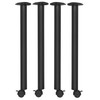 Kee Post Table Leg with Casters (Set of 4)- Black