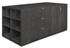 Legacy Stand Up Lateral File/ 3 Storage Cabinet Quad with Bookcase End