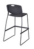 Cain Square Cafe Table With 2 Black Zeng Stack Stools