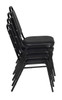 Kee Square Breakroom Table With 4 Black Restaurant Stack Chairs