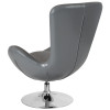 Egg Series Gray Leather Side Reception Chair