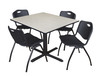 Cain 48" Square Breakroom With 4 'M' Stack Chairs