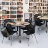 Kee 42" Round Height Adjustable Classroom Table With 4 Andy 18-in Stack Chairs