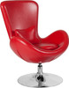 Egg Series Red Leather Side Reception Chair